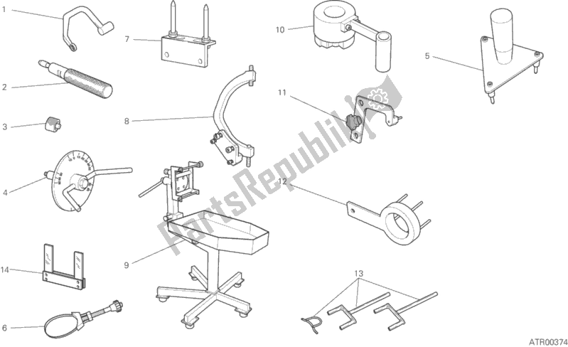 All parts for the 001 - Workshop Service Tools, Engine of the Ducati Monster 1200 R 2018